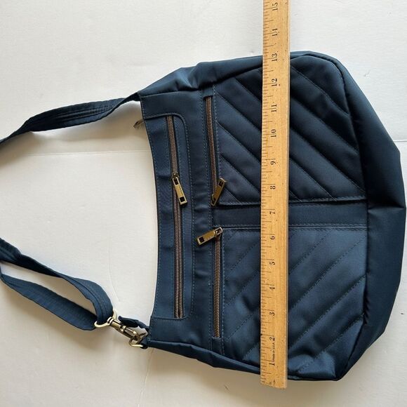 Travelon RFID large purse hooks blue new 10x14\ Travelon RFID large purse hooks blue new 10x14\